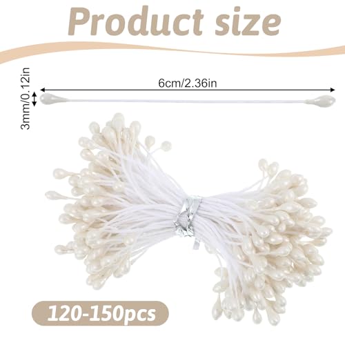150 PCS Pearlized Double-Head Flower Stamens for Crafts