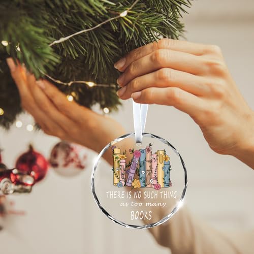Stained Glass Christmas Ornament for Book Lovers - 7.6cm