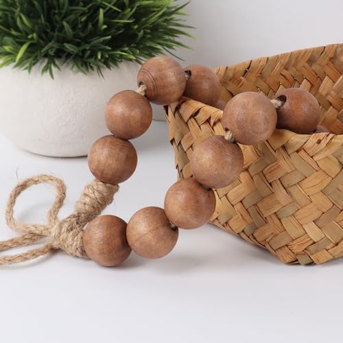 Boho Toilet Paper Holder with Wooden Beads - Coffee Design