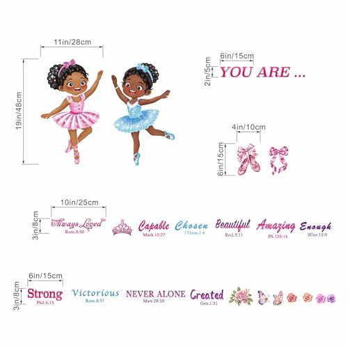 Ballerina Wall Stickers for Girls - Peel and Stick Decals