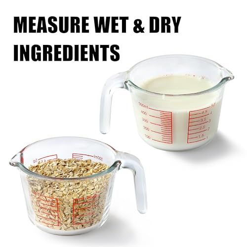 16 oz Glass Measuring Cup for Cooking & Baking - Heatproof Borosilicate