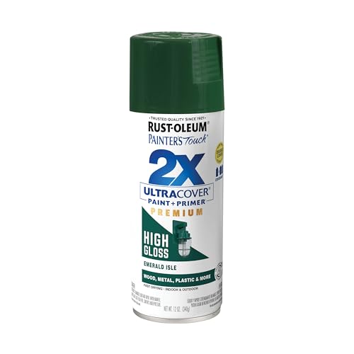 Rust-Oleum Painter's Touch 2X Spray Paint, Emerald Isle - Fast-Dry, Durable, Oil-Based for Indoor/Outdoor Use