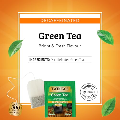 Twinings Decaffeinated Green Tea Bags - 20 Count (6 Pack) - Smooth & Fresh Taste