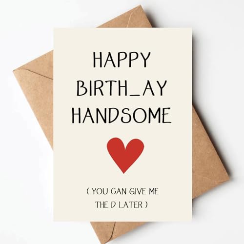 Funny Birthday Card for Men Husband Boyfriend with Envelope
