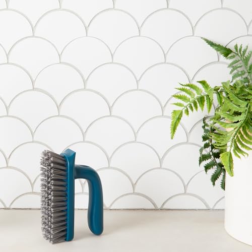 Full Circle Clean Ocean Teal Grout & Tile Scrub Brush - Eco-Friendly Bathroom Cleaner