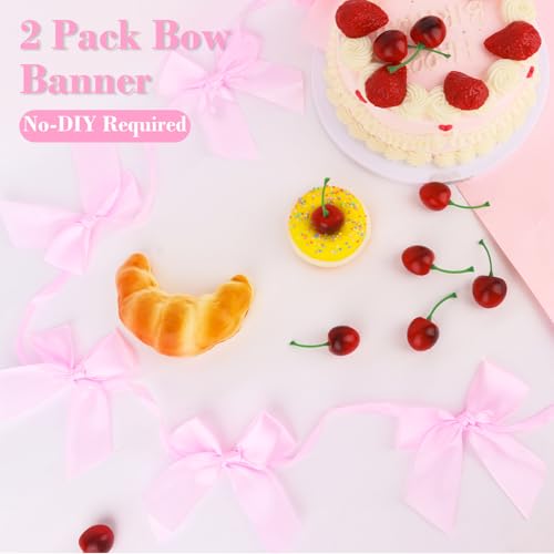 2pcs Pink Bow Garland | Coquette Party Decorations for Girls