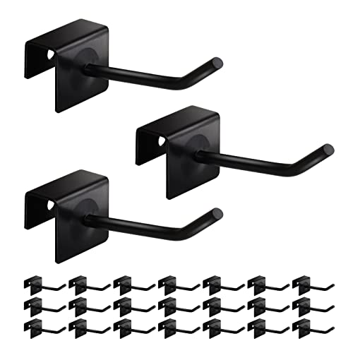 Ikee Design 24 Pcs Black Metal Panel Hooks for Easy Hanging