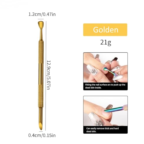 Yimart Double Head Cuticle Pusher with 100pcs Self-Adhesive Sandpaper