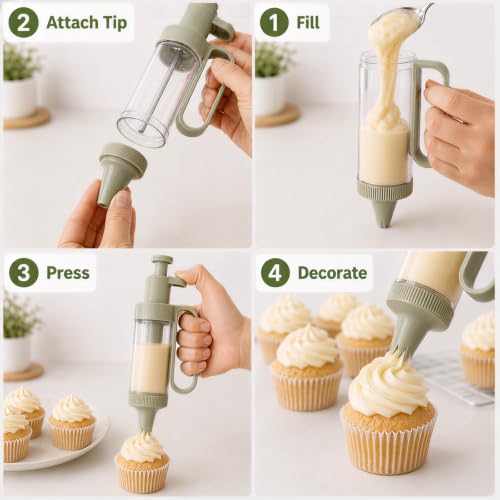 Tamodan Cake Decorating Gun Set - 7-Piece Icing Dispenser Kit
