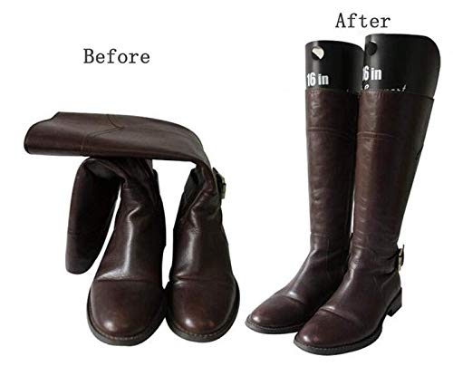 Boot Shaper Inserts - 2 Pairs, 8 Inch Black PVC for Storage