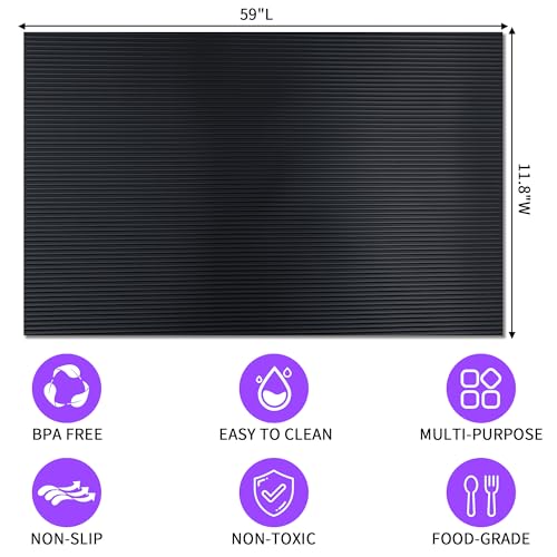 Non-Slip EVA Shelf Liner for Kitchen Cabinets & Drawers, 11.8" W x 59" L