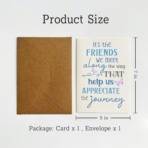 Meaningful Friendship Card with Butterfly Design - 5x7 Birthday Gift