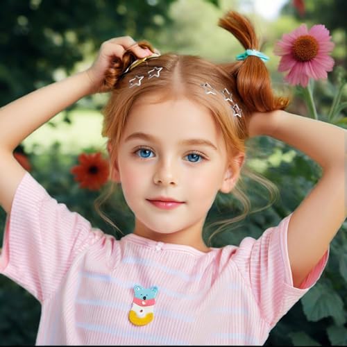 Star Hair Clips Silver Metal Snap Barrettes Y2K Hair Accessories
