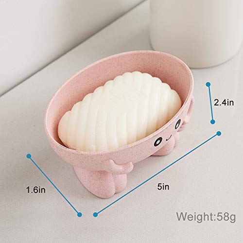 Cute Pink Soap Dish - Eco-Friendly Holder with Drain Design