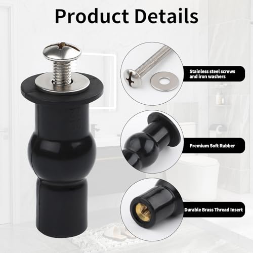 Universal Toilet Seat Bolts Replacement Kit - Stainless Steel & Rubber Hardware