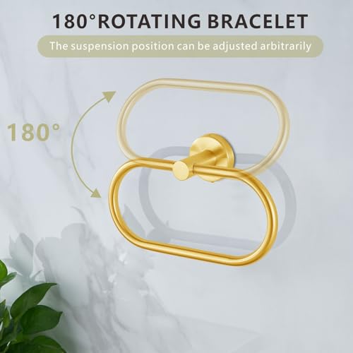 Gold Stainless Steel Towel Ring for Bathroom - Eolax Oval Design