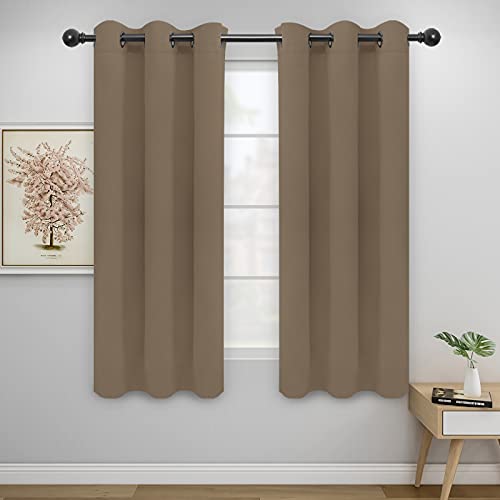 Easy-Going Blackout Curtains 2 Panels Camel 42x63 in Thermal Grommet Room Darkening