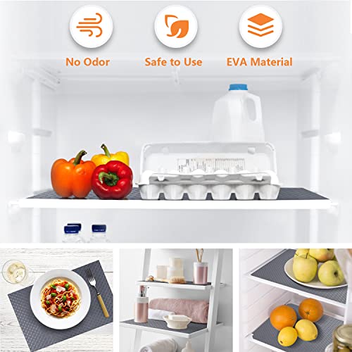StaHom Non-Adhesive Shelf Liner, Waterproof EVA Gray Diagonal Pattern 11.8"x59"