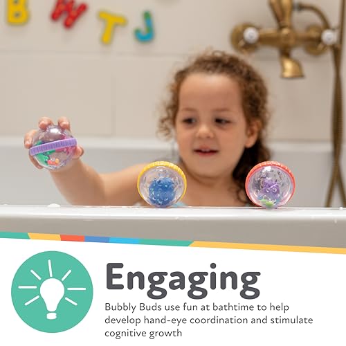 Nuby Bubbly Buds Interactive Bath Toys - 4-Pack Sensory Water Toys