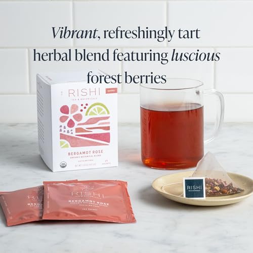 Rishi Tea Bergamot Rose Herbal Tea Sachets, 15ct - Caffeine Free