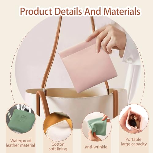 4-Pack Leather Squeeze Cosmetic Bag Small Travel Makeup Pouch