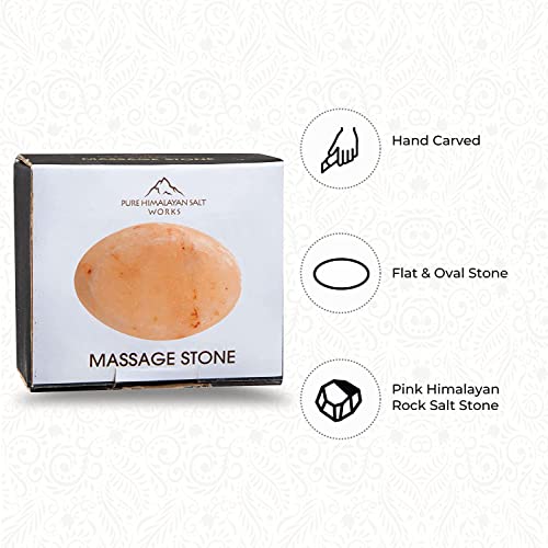 Pink Himalayan Salt Massage Stone - Hand-Carved Flat Oval Spa Tool