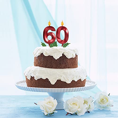 Red Glitter Birthday Candles Set - Number 35 & 53 for Celebrations