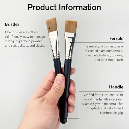 Jaasuee Square Foundation Brush - Flat Synthetic Makeup Brush for Liquid Cream