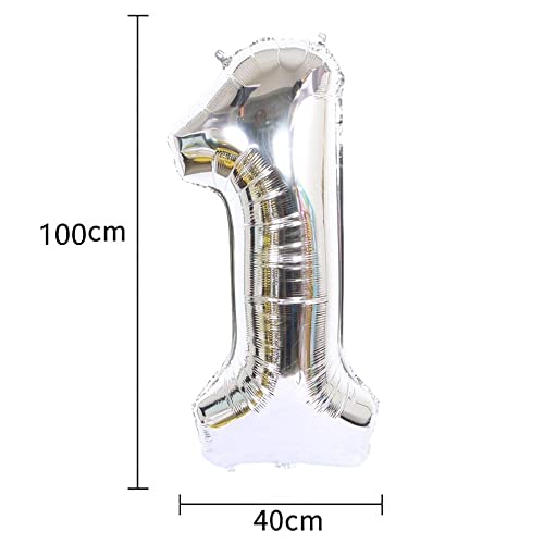 Silver 11th Birthday Decoration Kit - Happy Birthday Banner & Balloons