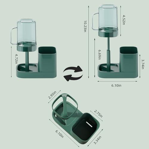 Compact Toothbrush Holder with Cup - 2 Slots Bathroom Organizer
