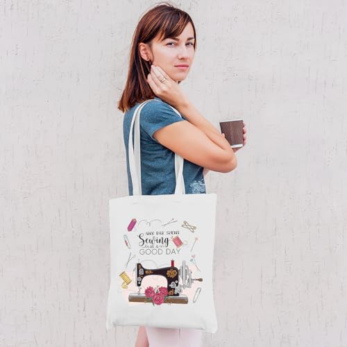 VeloKomo Mult Sewing Gifts Tote Bag Set - 2 Pcs Canvas Organizer for Quilting & Crafting