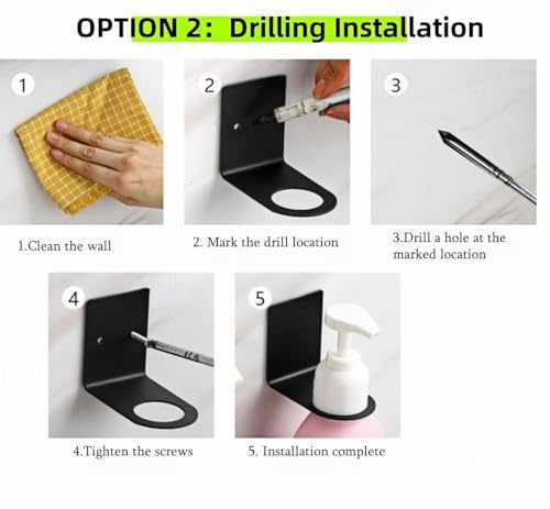 Wall Mount Soap Dispenser Holder Set Stainless Steel 3PCS for Kitchen Bathroom