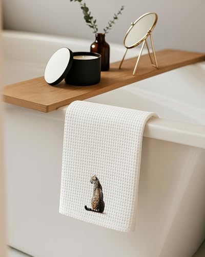 Trendy Leopard Print Hand Towels Set of 2 - 16x24 Inches