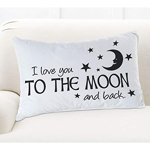 EKOBLA Decorative Throw Pillow Cover 20x30 Inch - I Love You to The Moon and Back