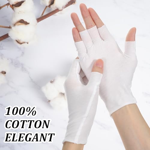ADLABLD 4 Pairs Fingerless Cotton Moisturizing Gloves for Dry Hands Eczema