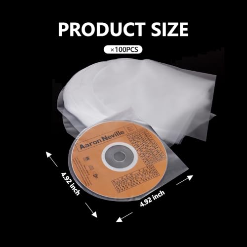 100PCS Anti-Static CD and DVD Inner Sleeves - Transparent Plastic Protectors