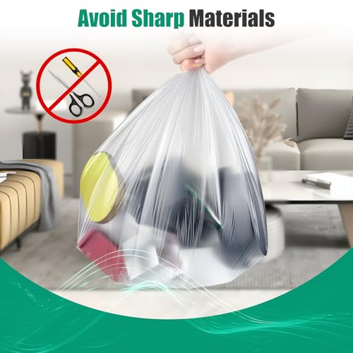Marbe 2.6 Gallon Small Clear Trash Bags - 100 Count Leak-Proof Garbage Liners