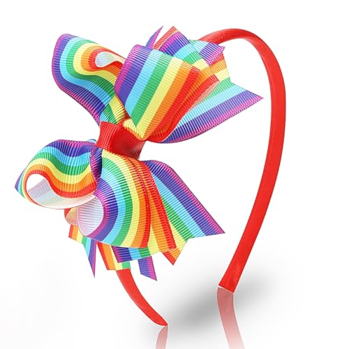 Doneace Pride Day Rainbow Bow Hairband Colorful Butterfly Hair Accessories