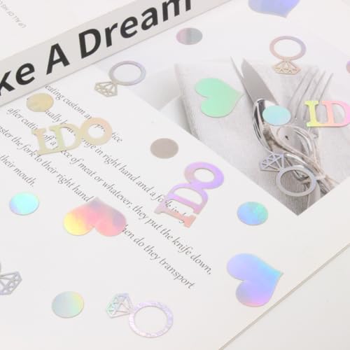 I DO Engagement Confetti - 160 PCS Iridescent Wedding Decorations