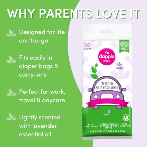 Dapple All Purpose Plant-Based Cleaning Wipes - Lavender, 60 Total Wipes