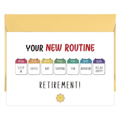 Funny Retirement Card for Men and Women with Envelope - 5.5"x8"