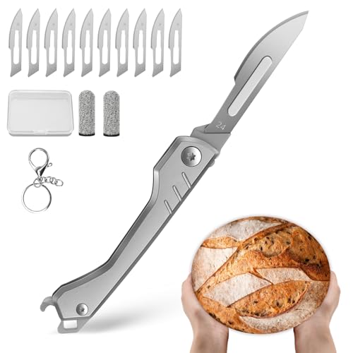 CRUIFU Gray Folding Bread Lame Scoring Tool with 10 Blades