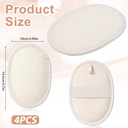 Natural Loofah Body Exfoliating Sponge Scrubber 4 Pack