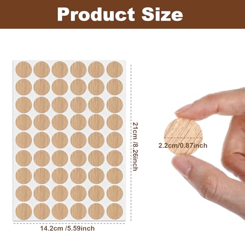 Self-Adhesive Screw Hole Cover Stickers - 108 PCS Wood Grain