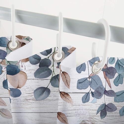 Blue Fall Pumpkin Shower Curtain, 72x72 Rustic Farmhouse Bath Decor (Fall-8)