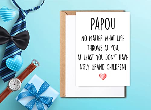 Funny Papou Greeting Card for Father's Day or Birthday
