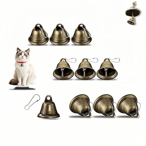 Set of 10 Vintage Bronze Jingle Bells for DIY Projects