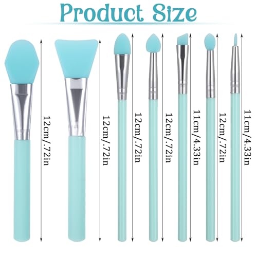 Bremorou 7Pcs Silicone Face Mask Brush Set - Green Jelly Applicators