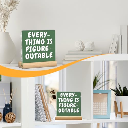 Sage Green Inspirational Desk Sign | 4x4 Acrylic Motivational Decor