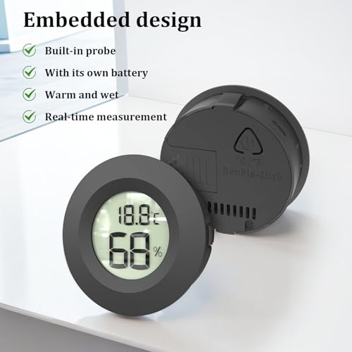 Jemey 2-Pack Digital Cigar Humidor Hygrometer & Thermometer Gauge